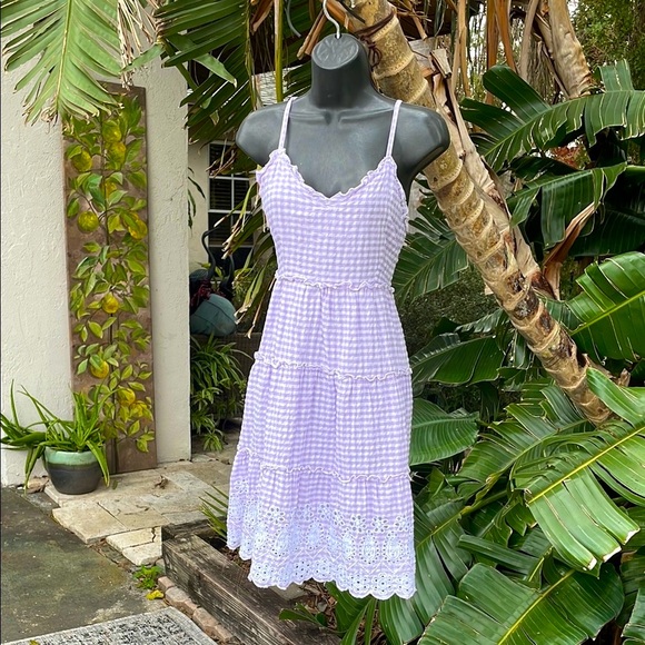 Sim and Sam eyelet ruffle Gingham Sundress - Picture 1 of 6